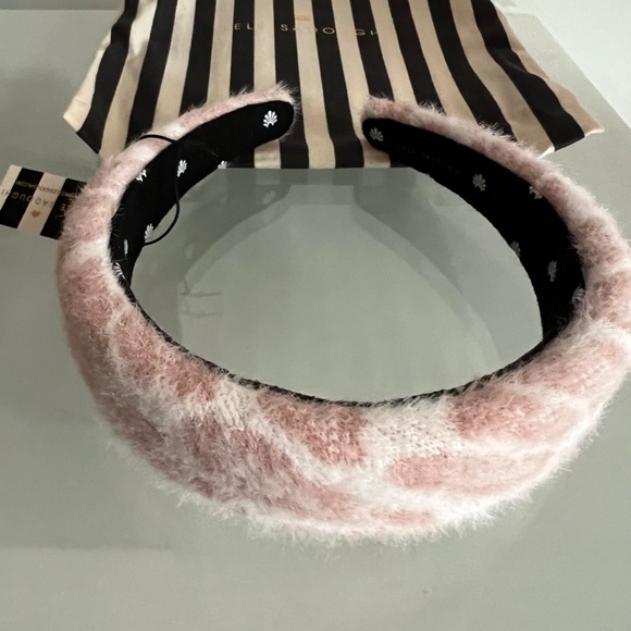 LELE SADOUGHI Pink Leopard Knit Alice Headband
